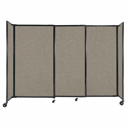 Versare StraightWall Sliding Portable Partition 7'2" x 5' Warm Pebble Fabric 1448557